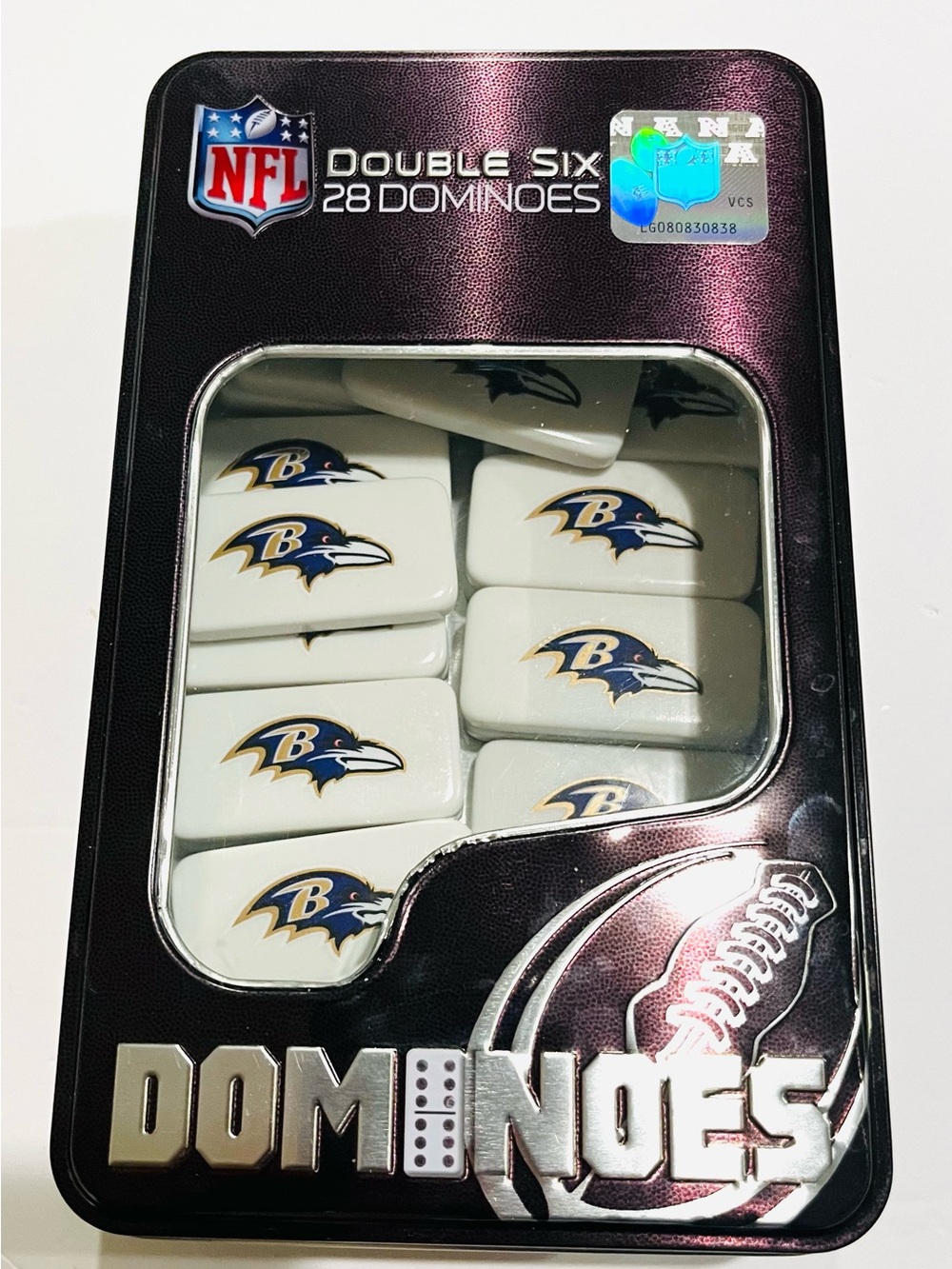 NFL Baltimore Ravens Preowned Domino Set - Black, White, Purple, Gold 28 pieces
